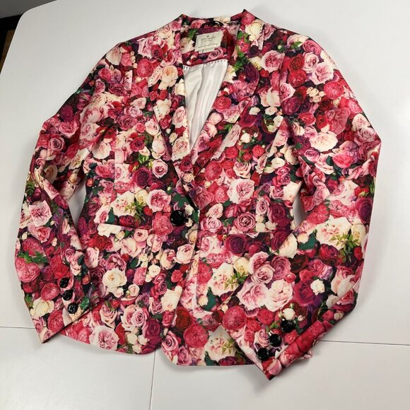 kate spade Floral Blazer in Red and Pink - Picture 3 of 10